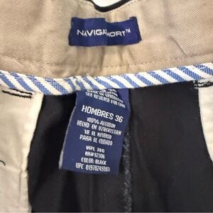 Catalina Mens 36 X 9‎ Black Pleated Cotton Navigator Shorts